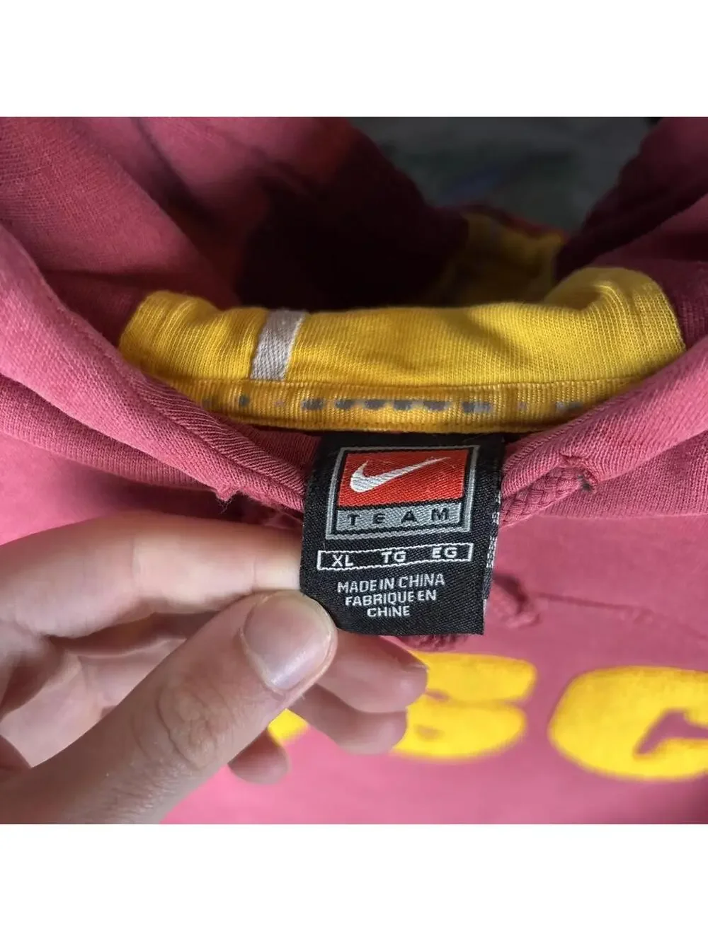 Vintage Y2K USC Trojans Nike Team Pullover Hoodie Maroon Red XL